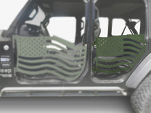 Steinjäger Doors Wrangler JL 2018 to Present Trail, American Flag Design Rear Doors Locas Green