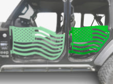 Steinjäger Doors Wrangler JL 2018 to Present Trail, American Flag Design Rear Doors Neon Green
