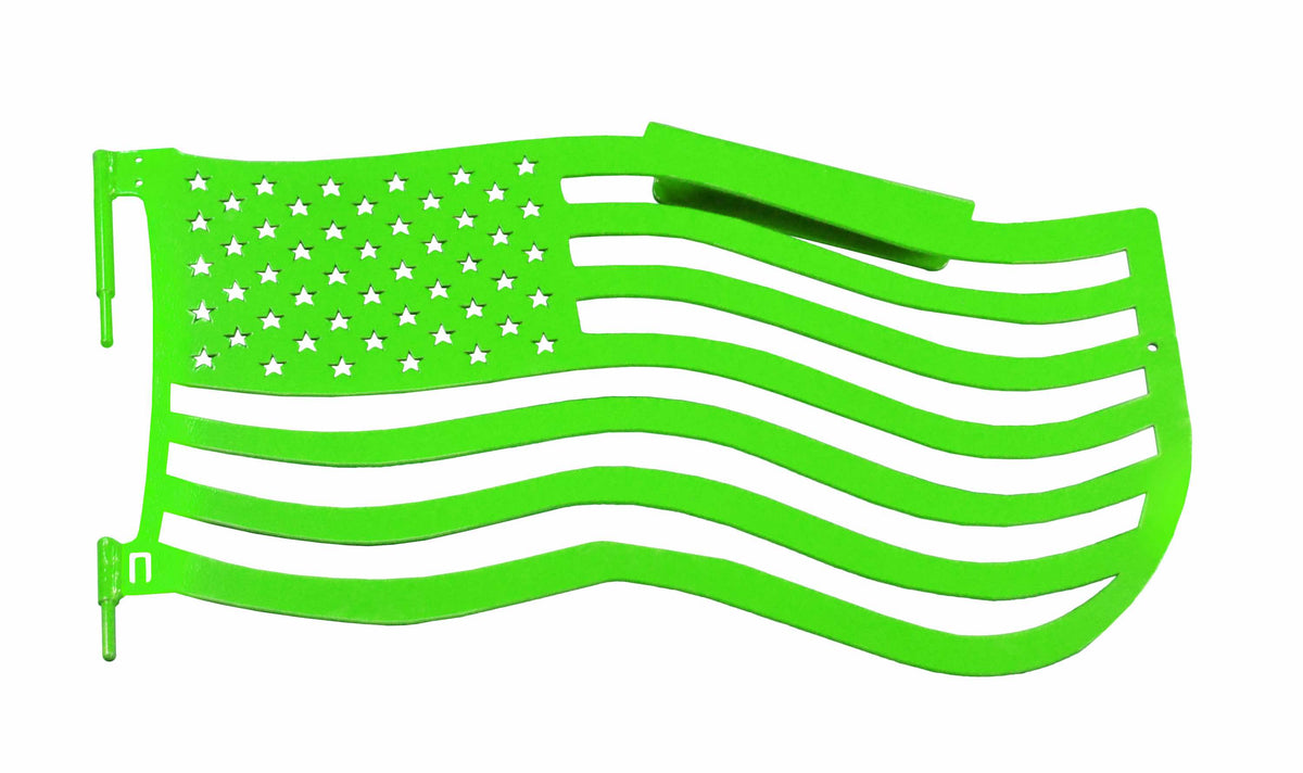 Steinjäger Doors Wrangler JK 2007-2018 Trail, American Flag Design Front Neon Green