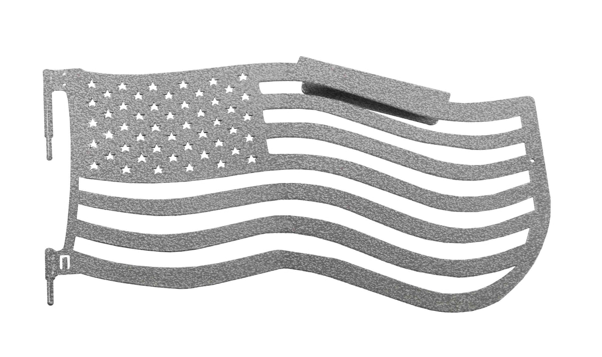 Steinjäger Doors Wrangler JL 2018 to Present Trail, American Flag Design Front Doors Gray Hammertone