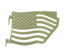 Steinjäger Doors Wrangler JK 2007-2018 Trail, American Flag Design Rear Locas Green