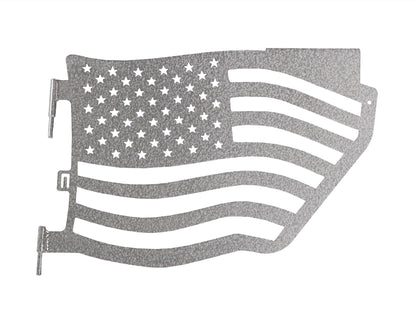 Steinjäger Doors Wrangler JL 2018 to Present Trail, American Flag Design Rear Doors Gray Hammertone