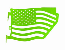 Steinjäger Doors Wrangler JL 2018 to Present Trail, American Flag Design Rear Doors Neon Green