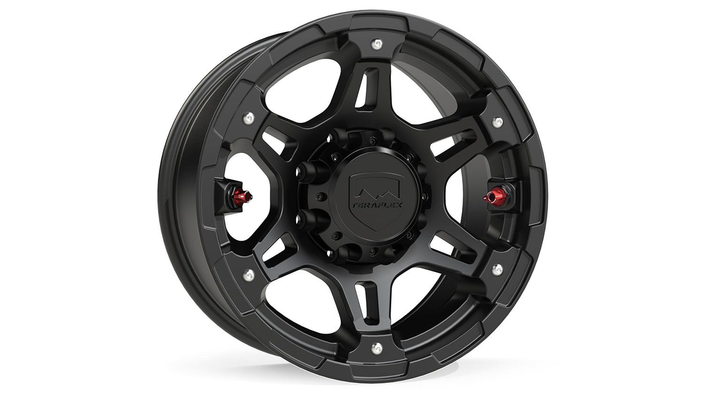Nomad Split Spoke Off-Road Wheel 8x6.5 Inch -12mm Metallic Black TeraFlex