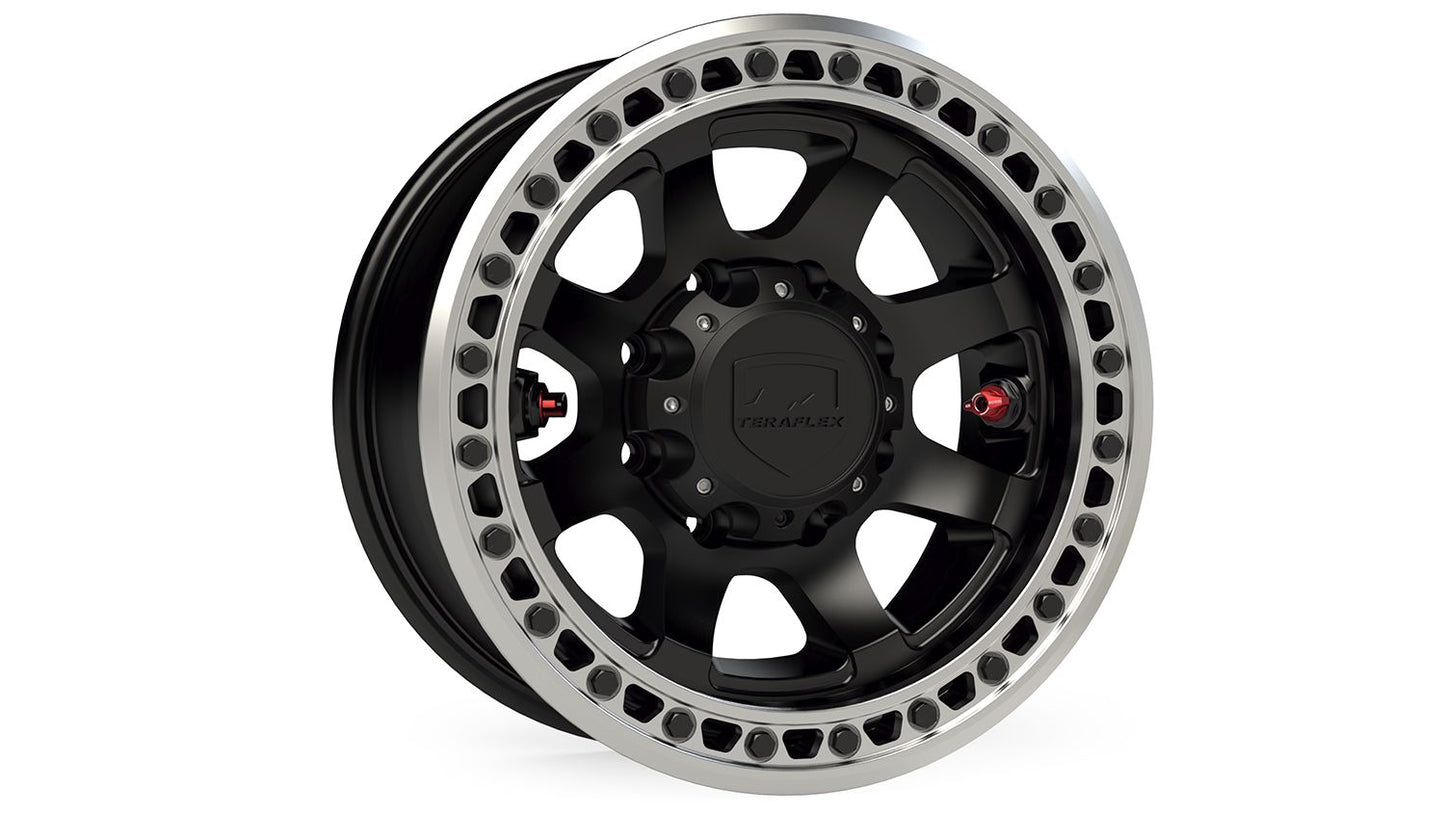 Olympus Beadlock Off-Road Wheel 8x6.5 Inch -25mm Metallic Black TeraFlex