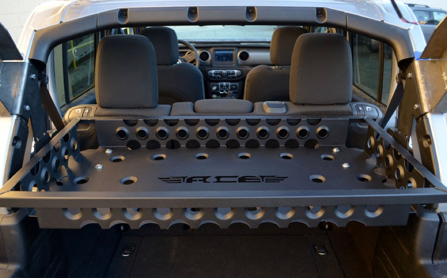 Steinjäger Interior Accessories Wrangler JL 2018 to Present Storage Adjustable Rear Cargo Basket Texturized Black