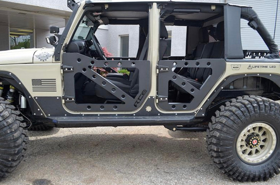 Steinjäger Doors Wrangler JK 2007-2018 Trail, Dimple Die Style Front and Rear Texturized Black