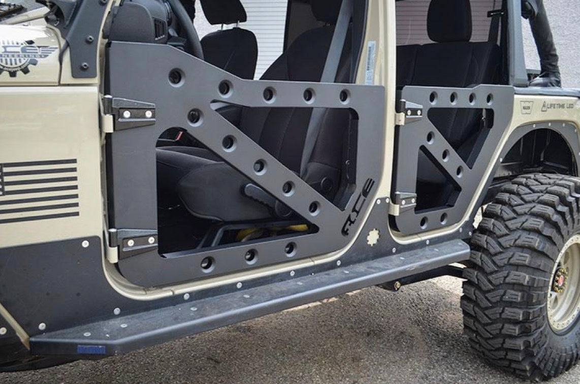 Steinjäger Doors Wrangler JK 2007-2018 Trail, Dimple Die Style Rear Only Texturized Black