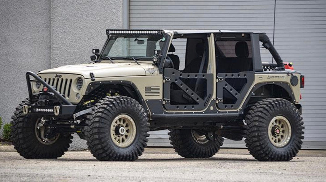 Steinjäger Doors Wrangler JK 2007-2018 Trail, Dimple Die Style Front and Rear Bare