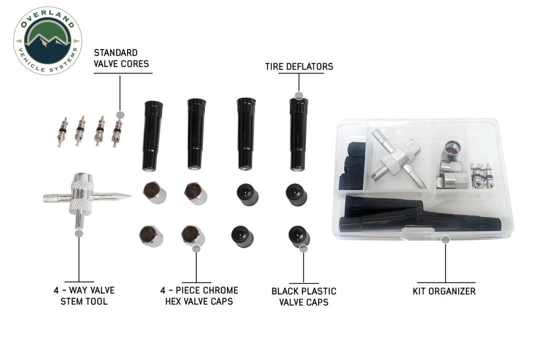Up Down Air Valve Stem Repair Kit - 17 Piece Kit With Storage Box