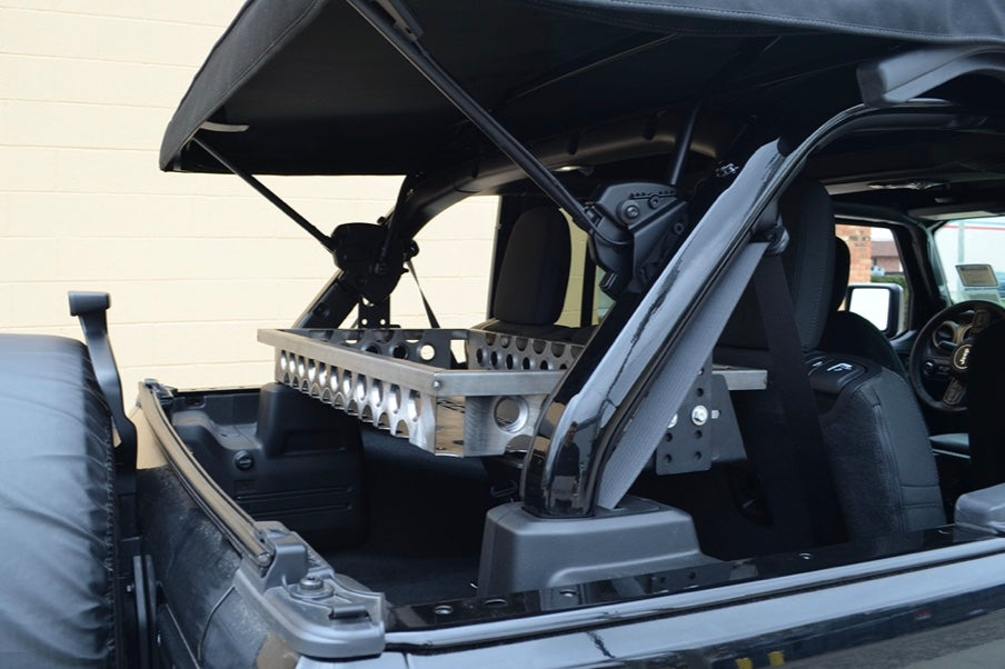 Steinjäger Interior Accessories Wrangler JL 2018 to Present Storage Adjustable Rear Cargo Basket Texturized Black