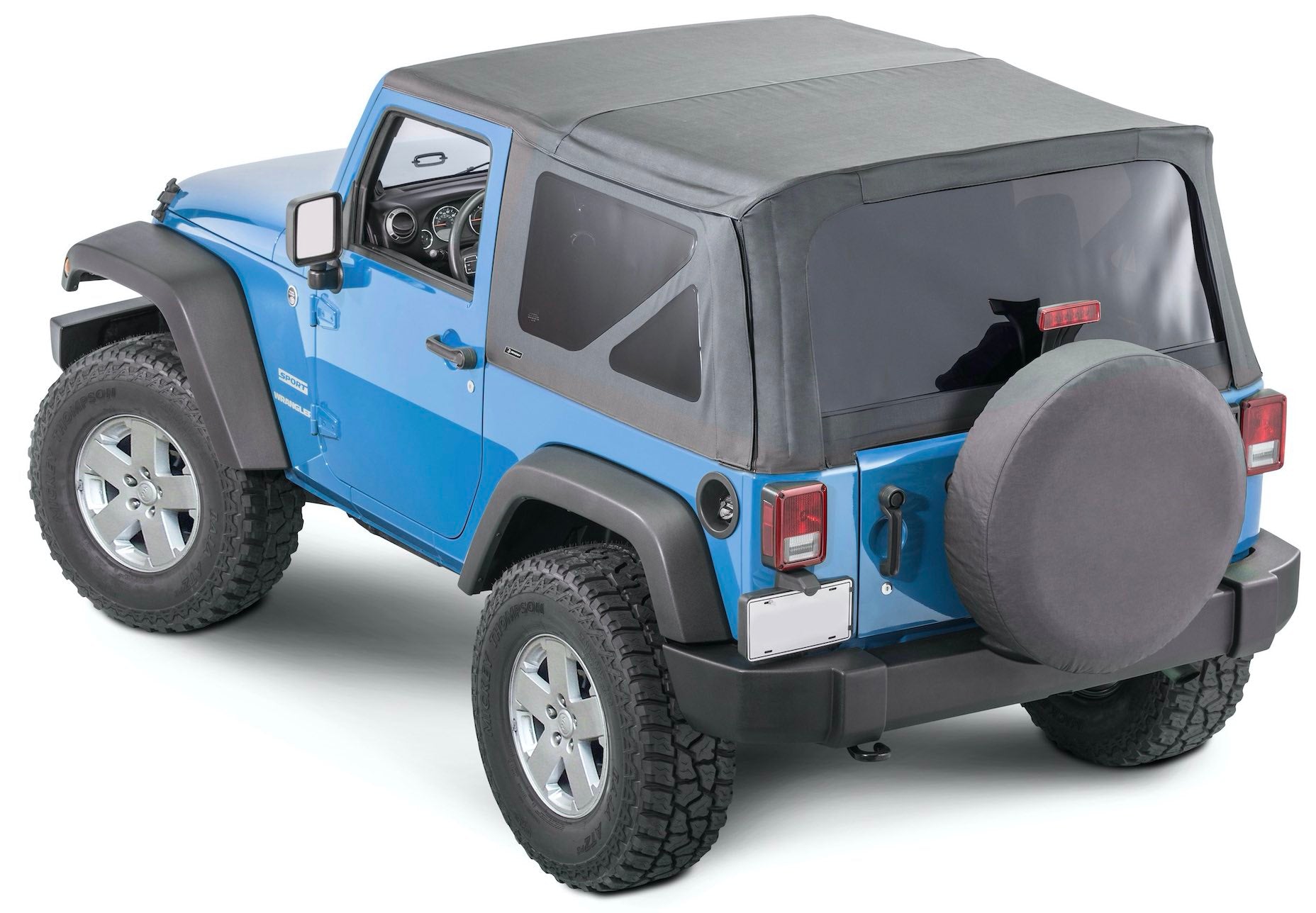 Steinjäger Tops and Covers Wrangler JK 2010-2018 Replacement 2 Door, No Doors Skins, Tinted Glass Black Diamond