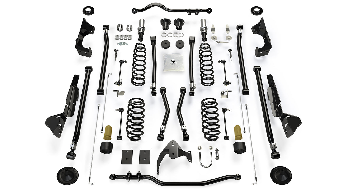 07-18 Wrangler JK 2 Door 4 Inch Alpine RT4 Long Arm Suspension System No Shocks TeraFlex