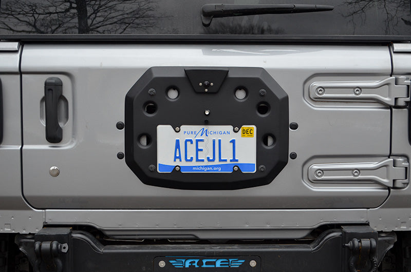 Steinjäger Exterior Accessories Wrangler JL 2018 to Present License Plate Brackets Texturized Black