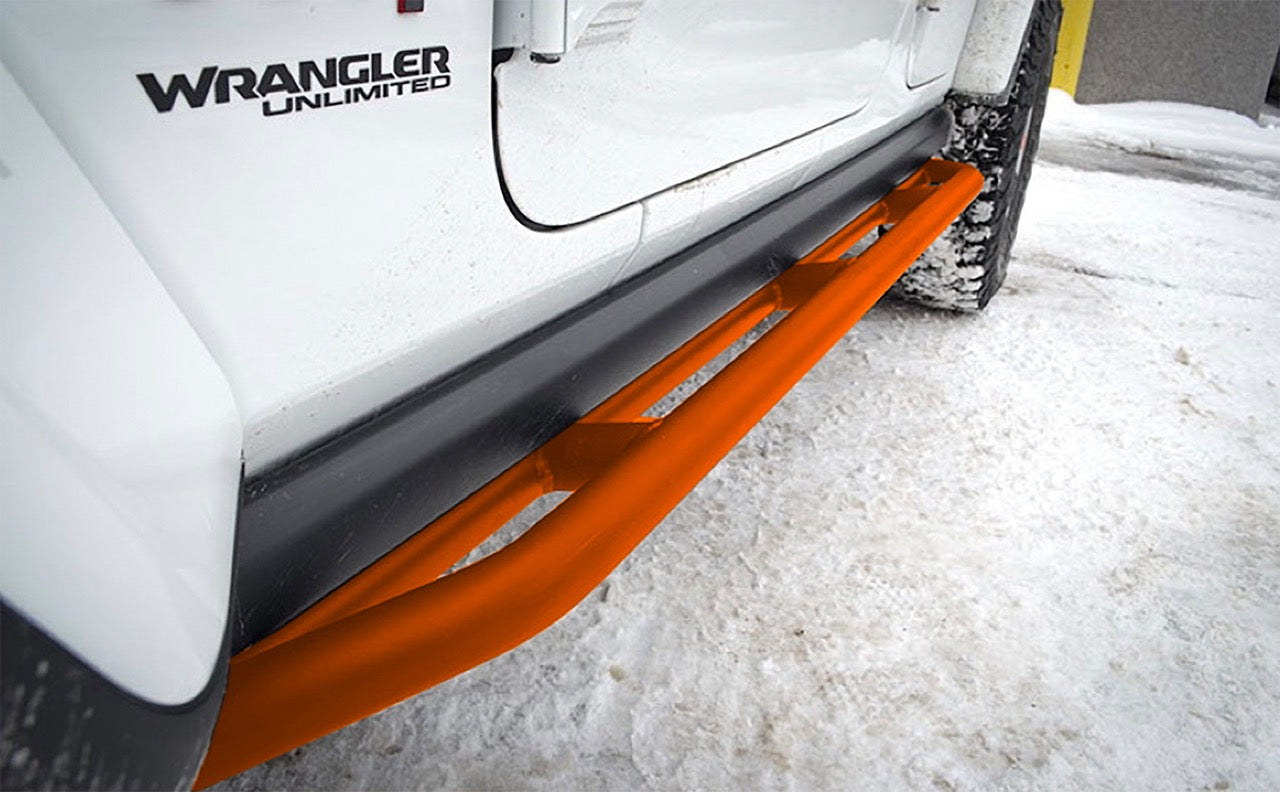 Steinjäger Armor Wrangler JL 2018 to Present Rock Sliders 4 Door JLU Fluorescent Orange