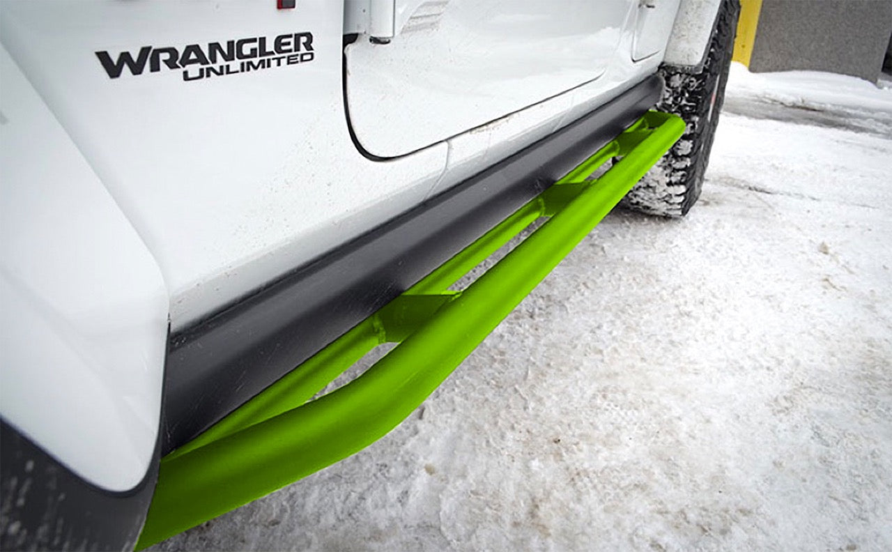 Steinjäger Armor Wrangler JL 2018 to Present Rock Sliders 4 Door JLU Neon Green
