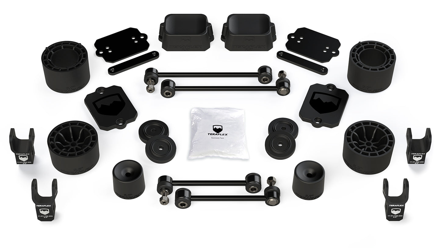18-Up Wrangler JL 4 Door Sport Sahara 2.5 Inch Performance Spacer Lift Kit & Shock Extensions TeraFlex