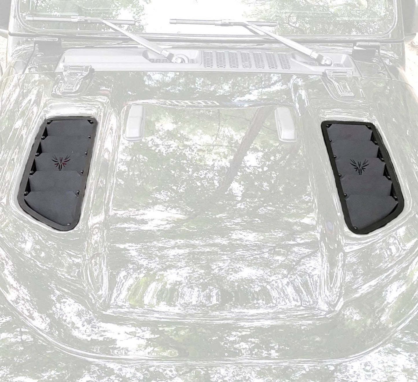 Steinjäger Exterior Accessory Wrangler JL 2018 to Present Hood Vent Kit Texturized Black Rubicon