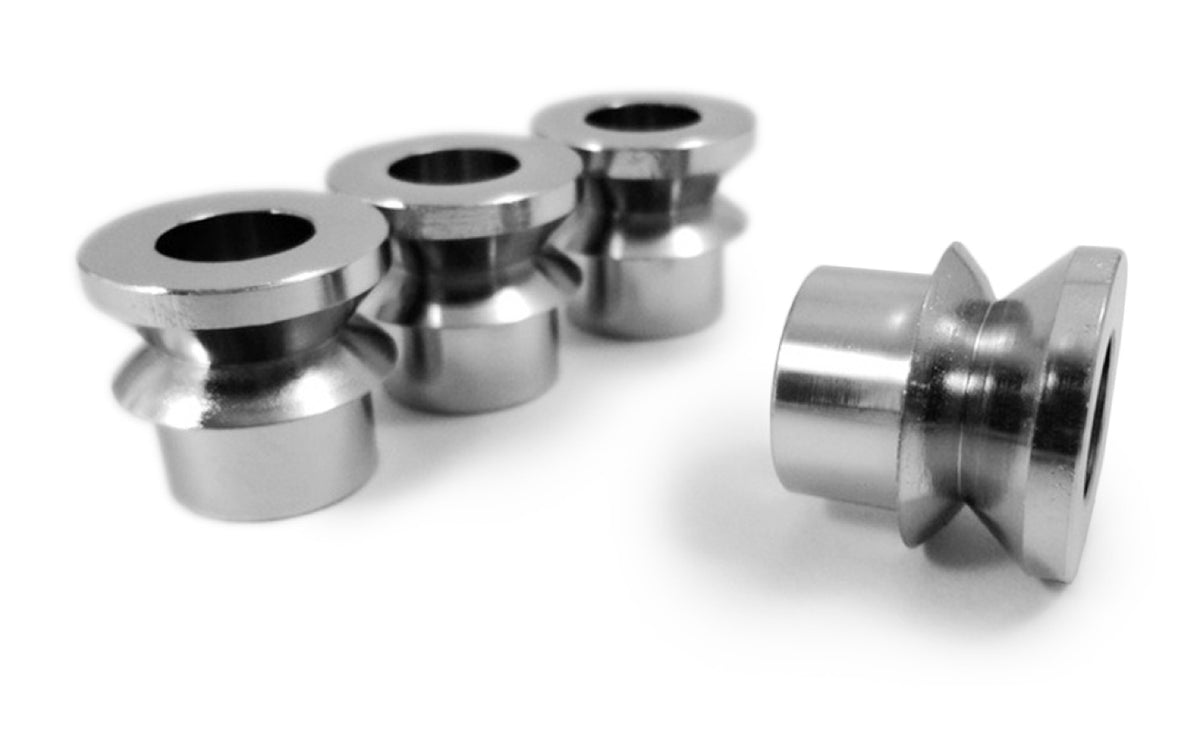 Rod End Misalignment Inserts - For 1 Inch Rod Ends V Style - Yields 9/16 Bore - Chrome Moly - 4 Pack
