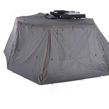 Overland Vehicle Systems HD Nomadic 270 - Awning Wall 2 W/Window, Driver Side, Grey Body, Green Trim W/Storage Bag