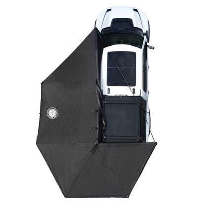 Overland Vehicle Systems XD Nomadic 180 LTE - Awning w/ Lights, Black Body, Black Trim & Black Travel Cover