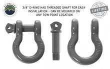 Overland Vehicle Systems Recovery Shackle 3/4" 4.75 Ton Grey - Sold In Pairs