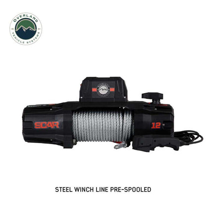 Overland Vehicle Systems SCAR 12 - 12,000 lb. Winch With Steel Cable & Wireless Remote