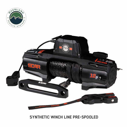 Overland Vehicle Systems SCAR 12P - 12,000 lb. Winch With Synthetic Rope & Wireless Remote