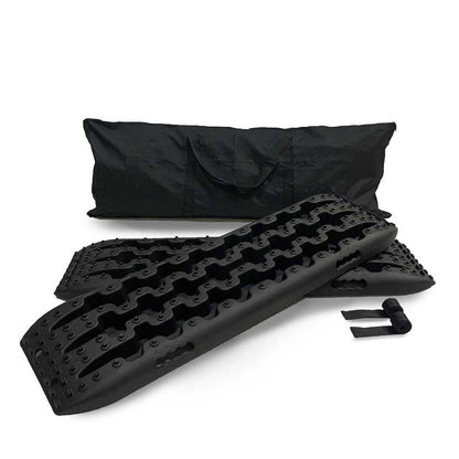 Overland Vehicle Systems Recovery Ramp With Pull Strap and Storage Bag - Black