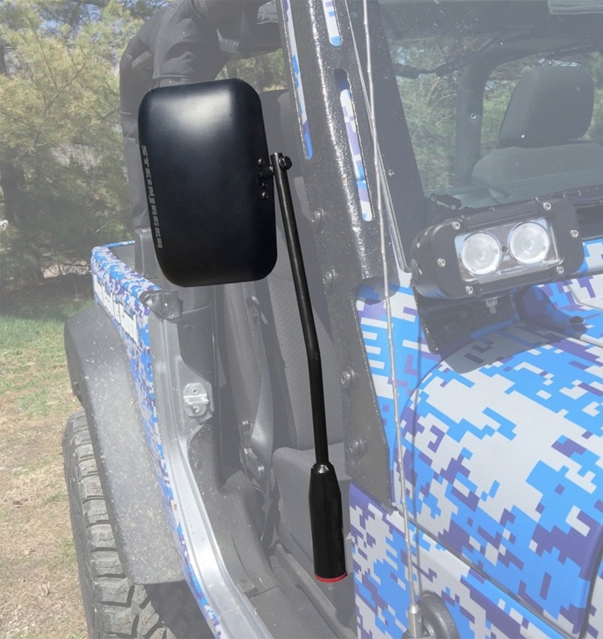 Steinjäger Exterior Accessories Gladiator JT 2019 to Present Mirrors Isolated Leg Kit Black
