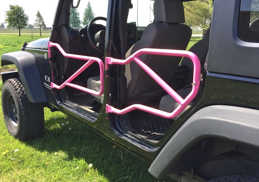 Steinjäger Doors Wrangler JK 2007-2018 Trail, Tubular Style Front and Rear Doors Pinky