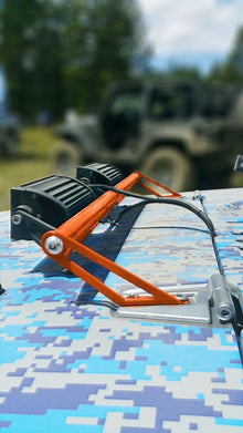 Steinjäger Exterior Accessories Wrangler JK 2007-2018 Light Mounts Hood Hinge Brackets and Lights Fluorescent Orange