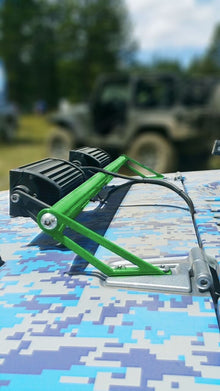 Steinjäger Exterior Accessories Wrangler JK 2007-2018 Light Mounts Hood Hinge Brackets and Lights Neon Green