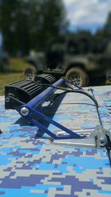 Steinjäger Exterior Accessories Wrangler JK 2007-2018 Light Mounts Hood Hinge Brackets and Lights Playboy Blue