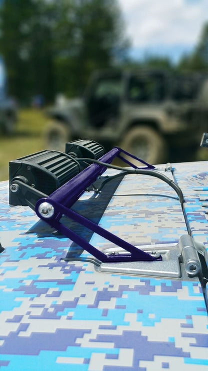 Steinjäger Exterior Accessories Wrangler JK 2007-2018 Light Mounts Hood Hinge Brackets and Lights Southwest Blue