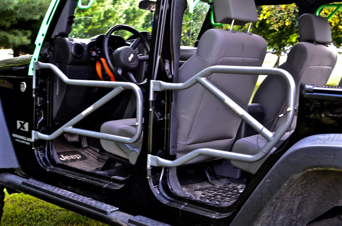 Steinjäger Doors Wrangler JK 2007-2018 Trail, Tubular Style Front and Rear Doors Gray Hammertone