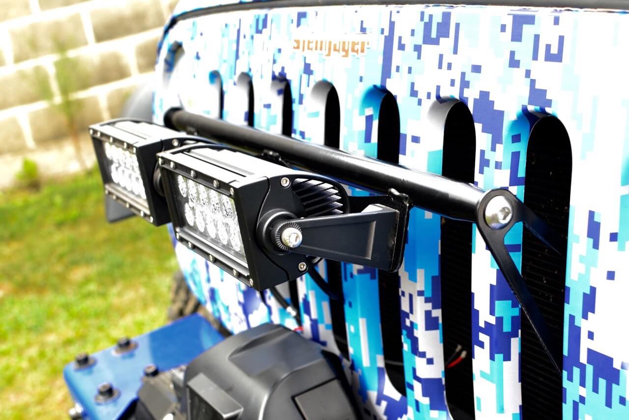 Steinjäger Exterior Accessories Wrangler JK 2007-2018 Light Mounts Grill Brackets Black