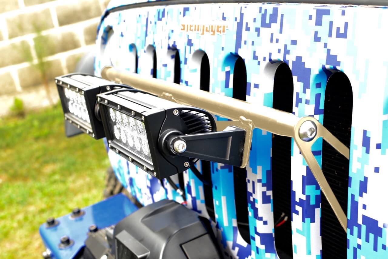 Steinjäger Exterior Accessories Wrangler JK 2007-2018 Light Mounts Grill Brackets and Lights Military Beige