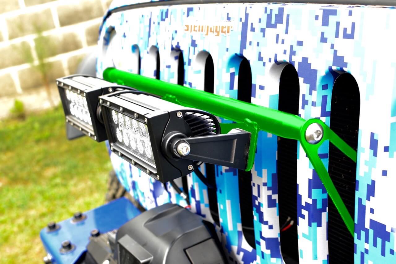 Steinjäger Exterior Accessories Wrangler JK 2007-2018 Light Mounts Grill Brackets Neon Green
