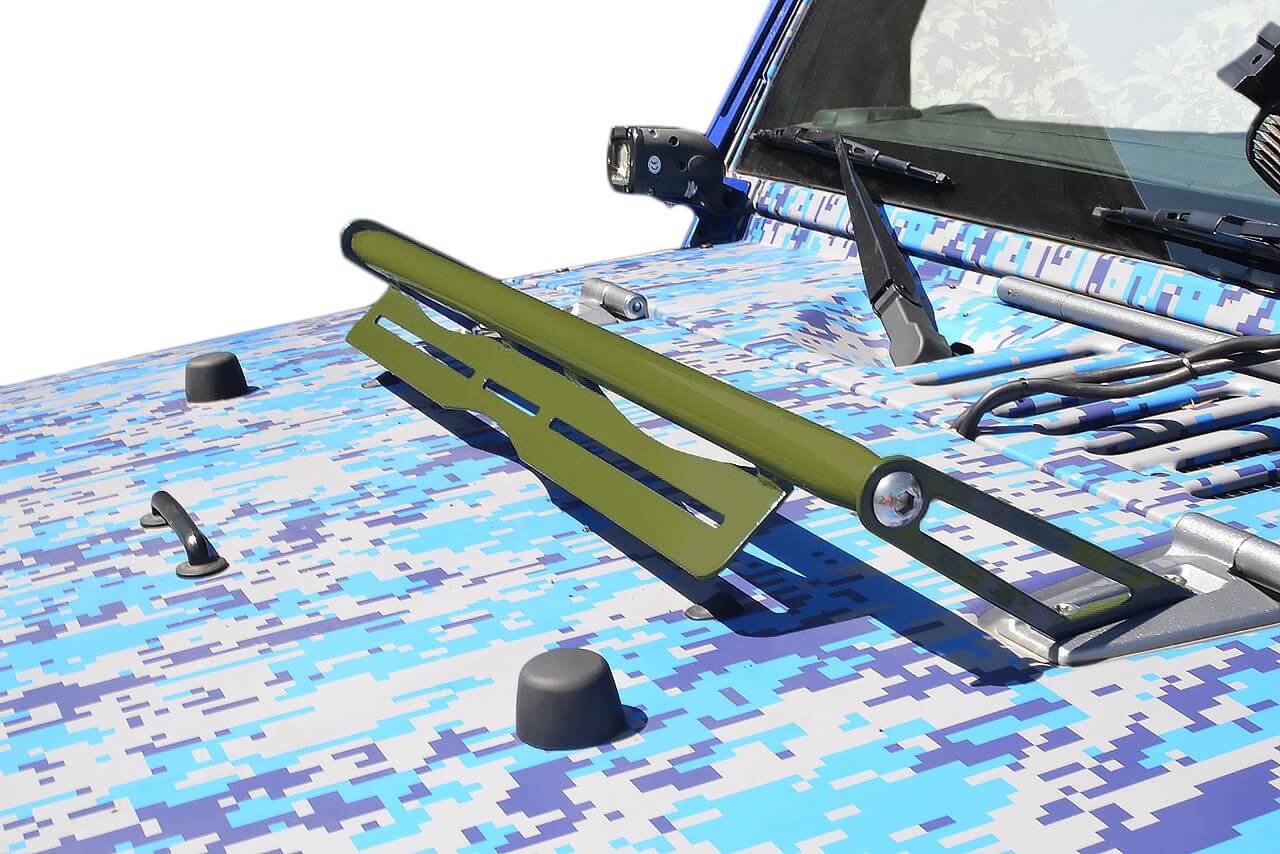Steinjäger Exterior Accessories Wrangler JK 2007-2018 Light Mounts Hood Hinge Mount Brackets Locas Green