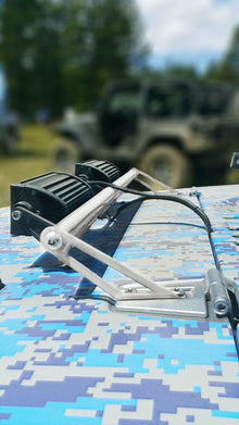Steinjäger Exterior Accessories Wrangler JK 2007-2018 Light Mounts Hood Hinge Brackets and Lights Cloud White