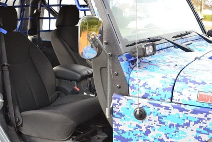 Steinjäger Exterior Accessories Wrangler JL 2018 to Present Mirrors Mirror Legs to Fit Door Hinges Gray Hammertone