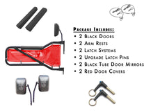 Steinjäger Doors Wrangler JK 2007-2018 Trail, Tubular Style Kit, Front Doors Black Doors - Red Covers