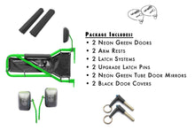 Steinjäger Doors Wrangler JK 2007-2018 Trail, Tubular Style Kit, Front Doors Neon Green Doors - Black Covers