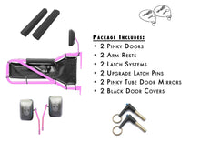 Steinjäger Doors Wrangler JK 2007-2018 Trail, Tubular Style Kit, Front Doors Pinky Doors - Black Covers