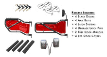 Steinjäger Doors Wrangler JK 2007-2018 Trail, Tubular Style Kit, Front and Rear Black Doors - Red Covers