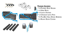 Steinjäger Doors Wrangler JK 2007-2018 Trail, Tubular Style Kit, Front and Rear Playboy Blue Doors - Black Covers