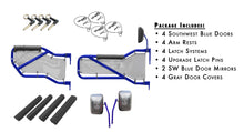 Steinjäger Doors Wrangler JK 2007-2018 Trail, Tubular Style Kit, Front and Rear Southwest Blue Doors - Gray Covers