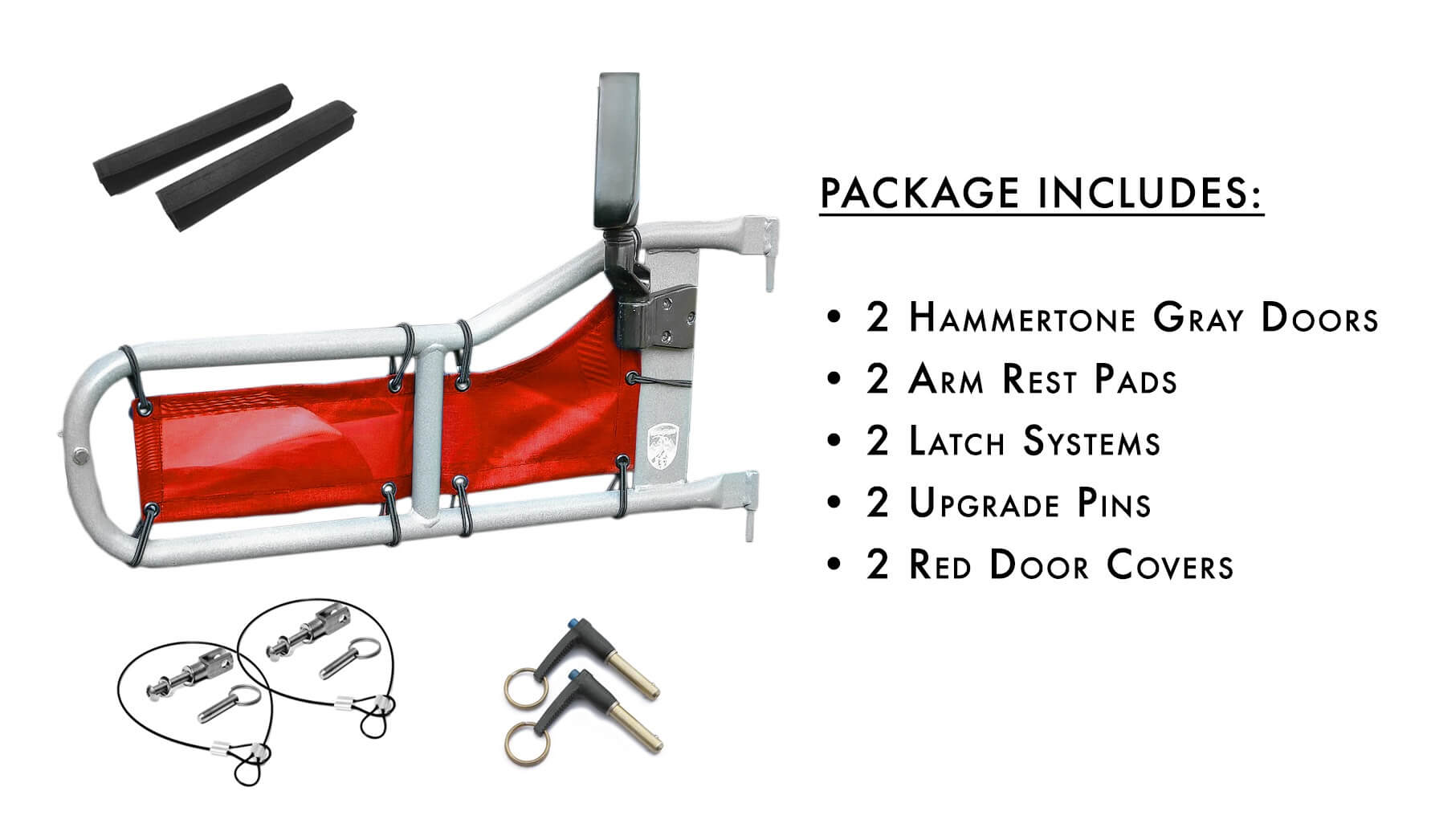 Steinjäger Doors Wrangler TJ 1997-2006 Trail, Tubular Style Gray Hammertone