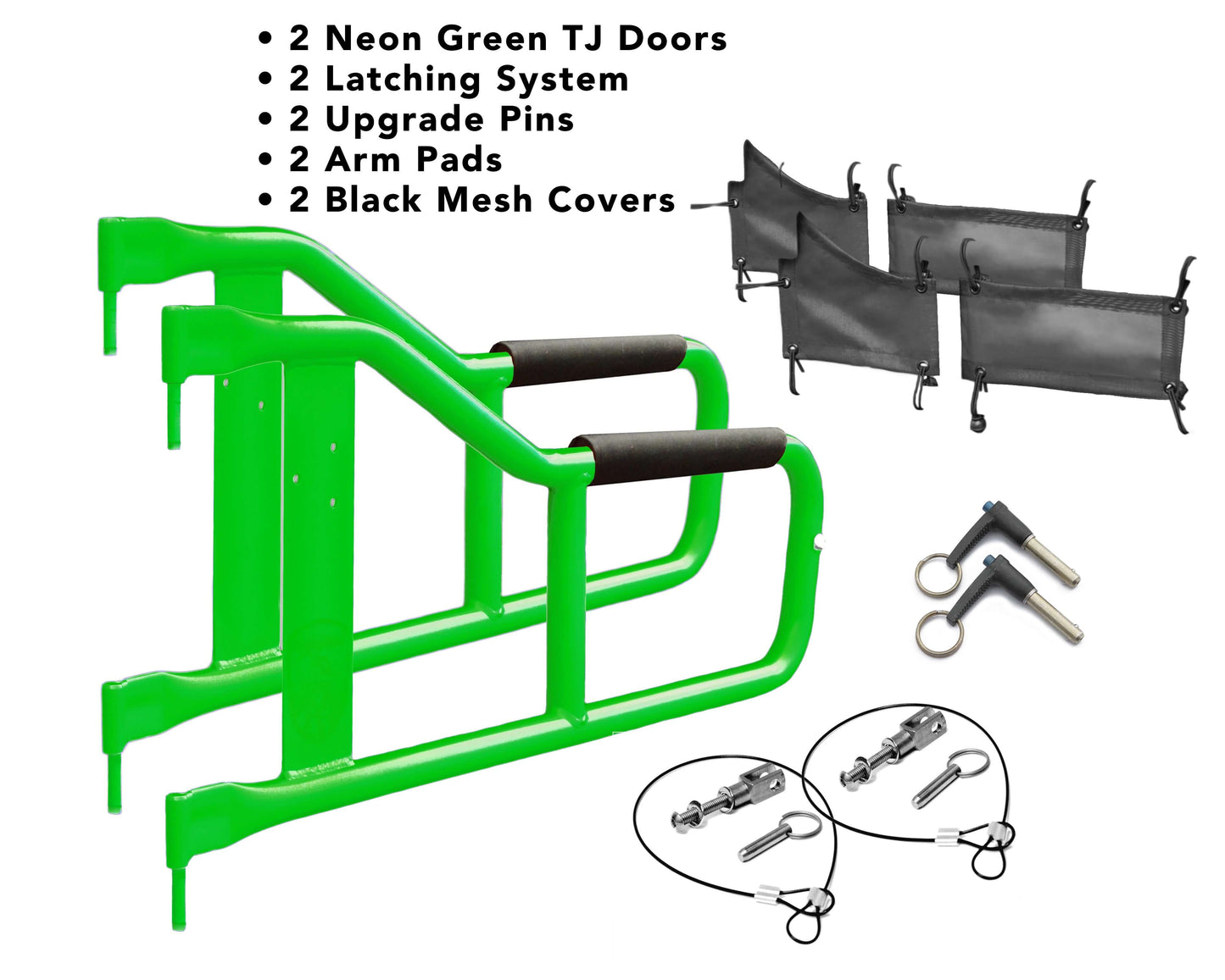 Steinjäger Doors Wrangler TJ 1997-2006 Trail, Tubular Style Neon Green